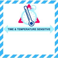 Veszélyességi bárca 105x105 Time&TemperatureSensitive